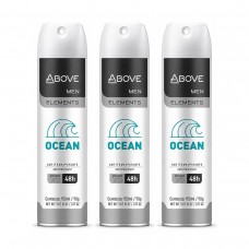 Kit 3 Desodorantes Aerossol Above Men Elements Ocean 150ml