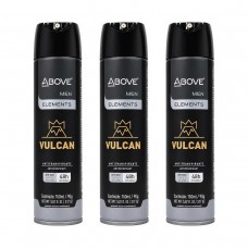 Kit 3 Desodorantes Aerossol Above Men Elements Vulcan 150ml