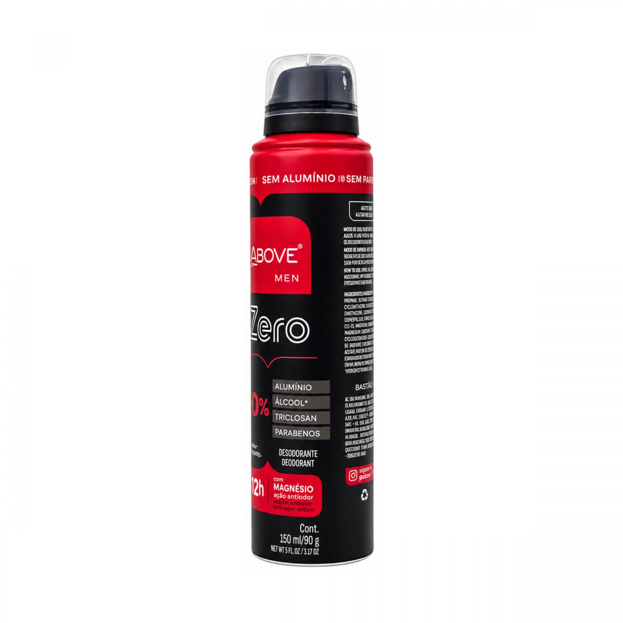 Desodorante Aerossol Above Men Feel Free Zero 150ml Desodorante Aerossol Above Men Feel Free Zero 150ml