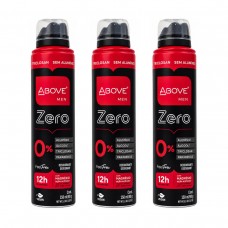 Kit 3 Desodorantes Aerossol Above Men Feel Free Zero 150ml