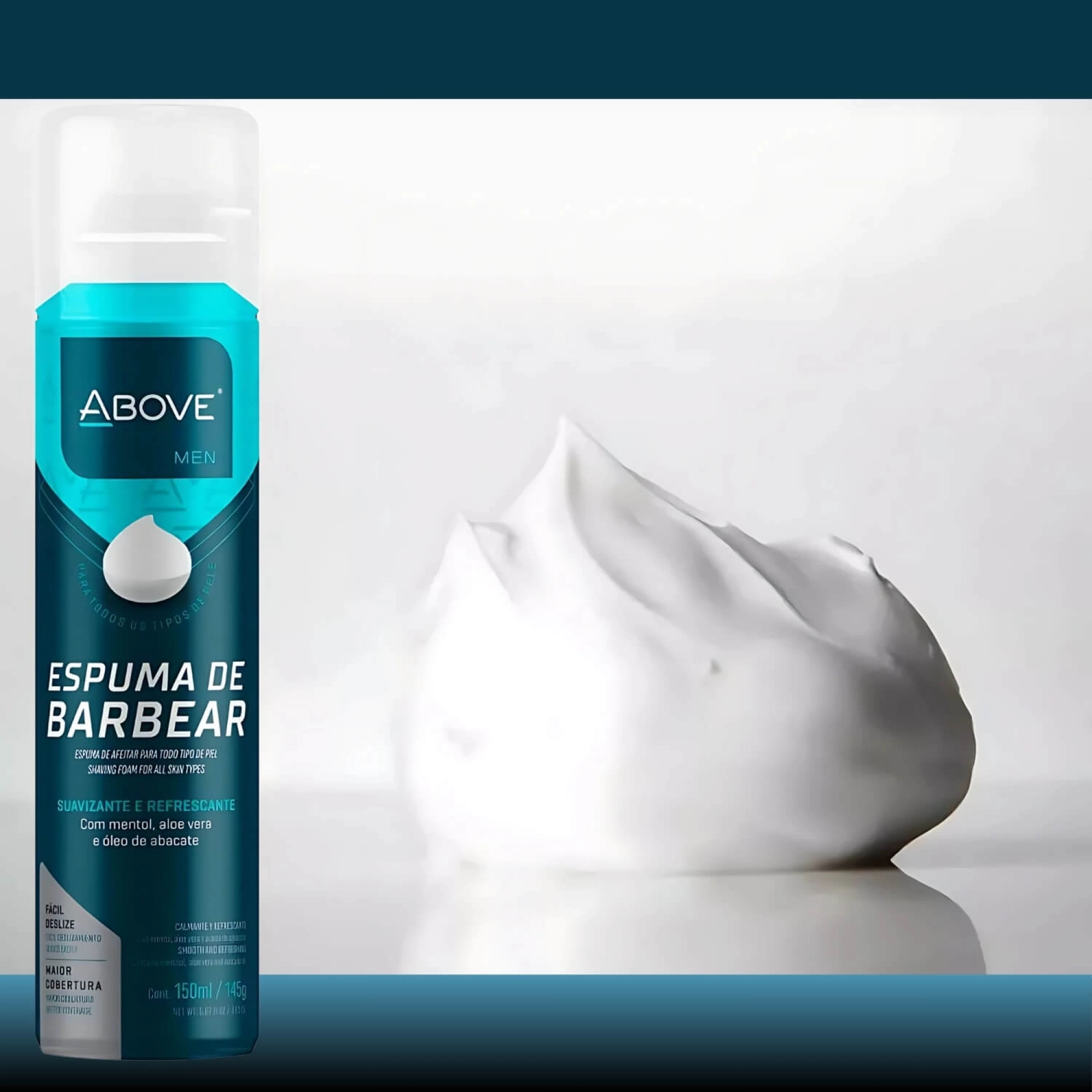 Rotina de barbear com Espuma Above Suavizante