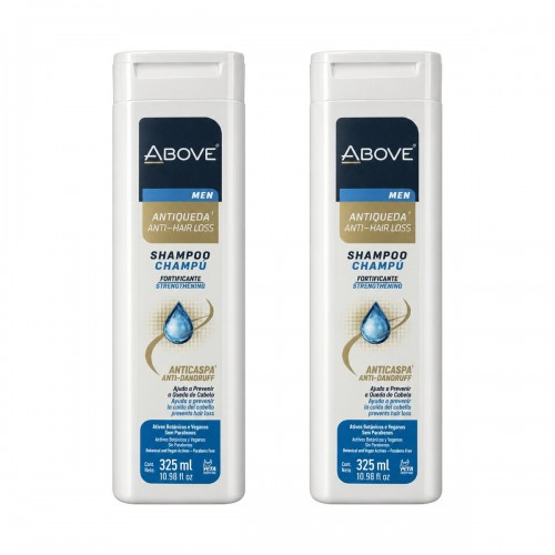 Kit 2 Shampoos para Cabelo Above Men Antiqueda 325ml