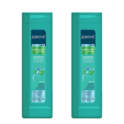 Shampoo Para Cabelo Anticaspa Above Men Mentol 325ml - 2 unidades