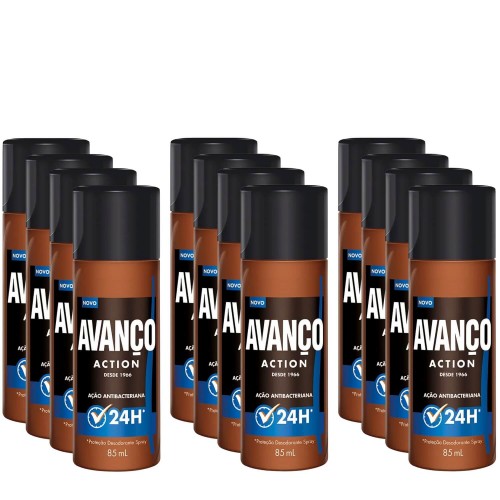 Desodorante Spray Avanço Action 85ml - Kit com 12 unidades