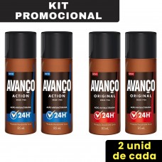 Desodorante Spray Avanço 85ml - Kit 2 Original e 2 Action