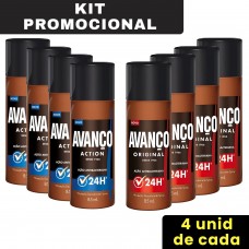 Desodorante Spray Avanço 85ml - Kit 4 Original e 4 Action