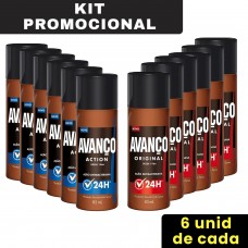 Desodorante Spray Avanço 85ml - Kit 6 Original e 6 Action