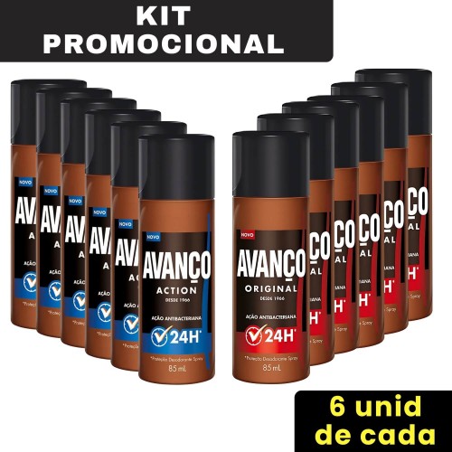 Desodorante Spray Avanço 85ml - Kit 6 Original e 6 Action
