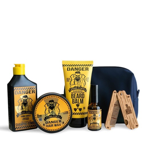 Kit para Barba Completo Barba Forte – Shampoo, Balm, Óleo, Cera Cabelo + Brindes