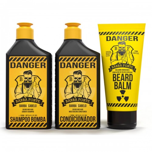 Kit para Barba Shampoo + Condicionador + Balm Barba Forte Danger 
