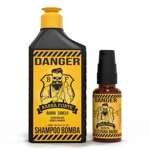Kit Para Barba Danger Shampoo Bomba + Óleo Barba Forte 30ml