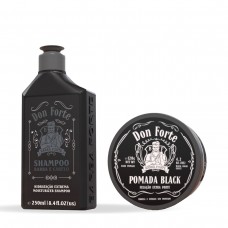 Kit Barba E Cabelo - Shampoo + Pomada Modeladora Don Forte - Barba Forte