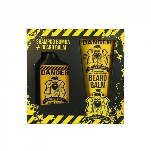 Combo Viagem Shampoo Barba e Cabelo Bomba 90ml + Beard Balm 60g Danger Barba Forte 