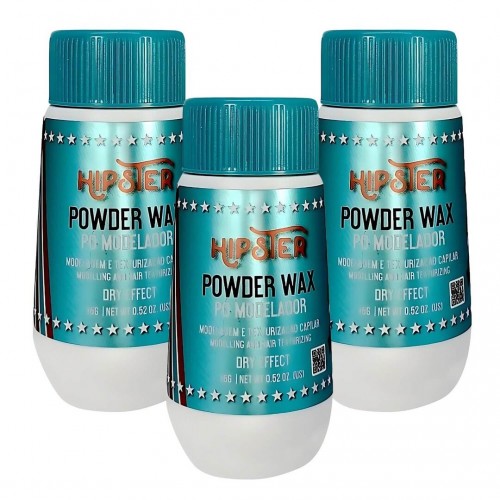 Pomada Modeladora em Pó para Cabelo Barba Forte Hipster 15g - 3 unidades