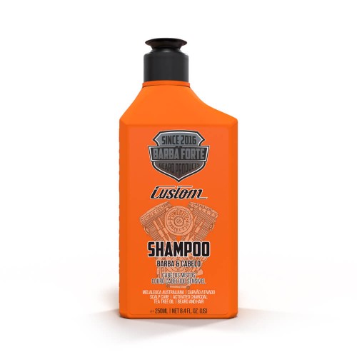 Shampoo Barba E Cabelo Mistos Barba Forte Custom Cabelos 250ml