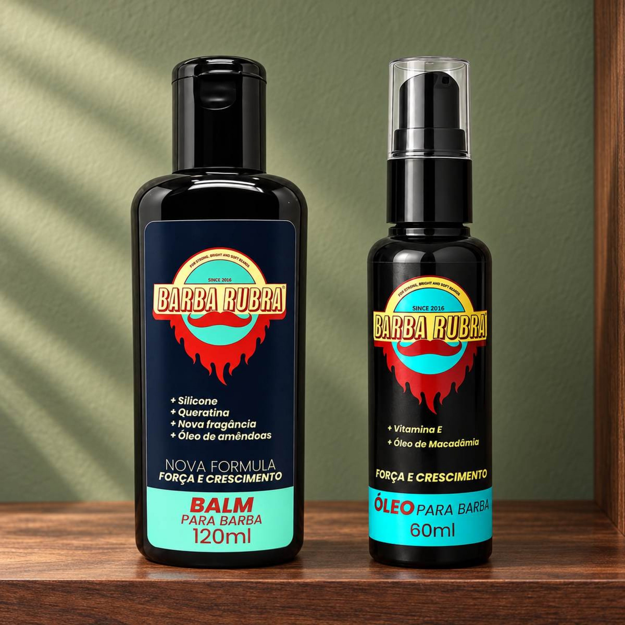 Kit Barba Rubra: Balm 120ml e Óleo 60ml Kit Barba Rubra: Balm 120ml e Óleo 60ml