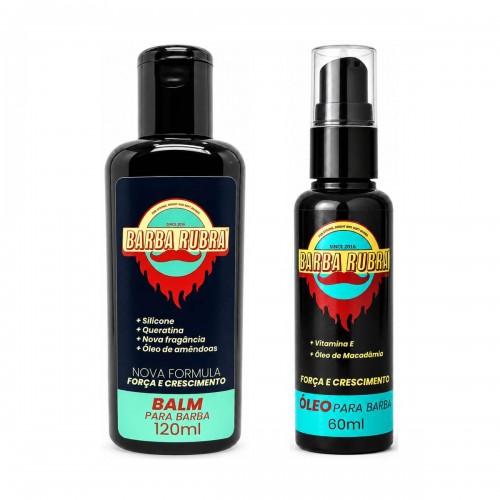 Kit Barba Rubra: Balm 120ml e Óleo 60ml Kit Barba Rubra: Balm 120ml e Óleo 60ml