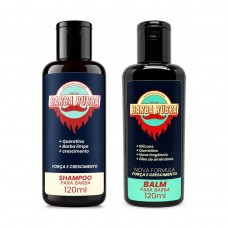 Kit Cuidados Barba Rubra: Shampoo e Balm 120ml Kit Cuidados Barba Rubra: Shampoo e Balm 120ml