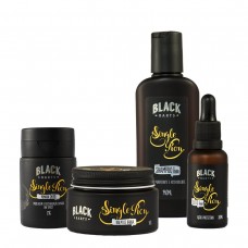Kit Shampoo + Balm + Óleo de Barba + Pomada Modeladora em Pó Single Ron Black Barts