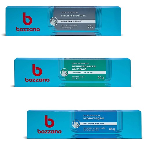 Creme de Barbear Bozzano 65g - Refrescante + Pele Sensível + Hidratação