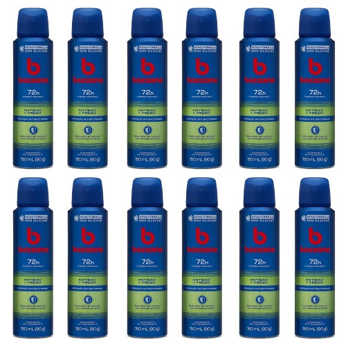 Desodorante Antitranspirante Aerosol Bozzano Antibac Fresh - 12 Un