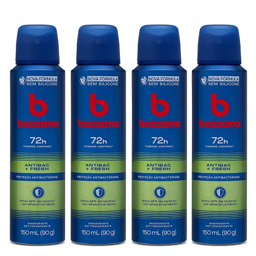 Desodorante Antitranspirante Bozzano Antibac Fresh - 4 Un