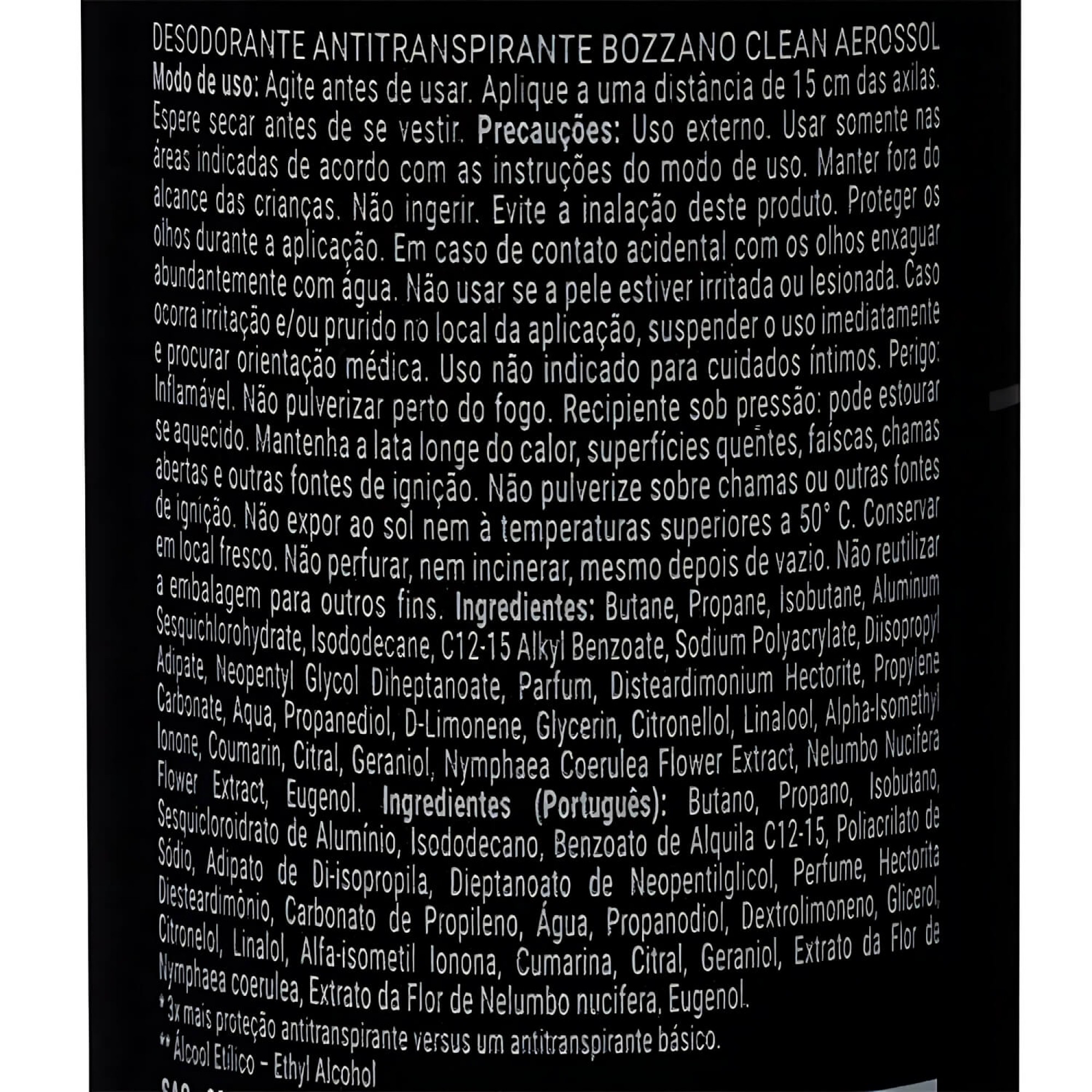 Desodorante Aerosol Bozzano Clinical Clean 150ml 94g - 2 unidades Desodorante Aerosol Bozzano Clinical Clean 150ml 94g - 2 unidades
