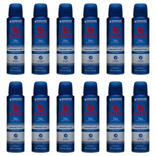 Desodorante Antitranspirante Aerosol Bozzano Sensitive - 12 Un