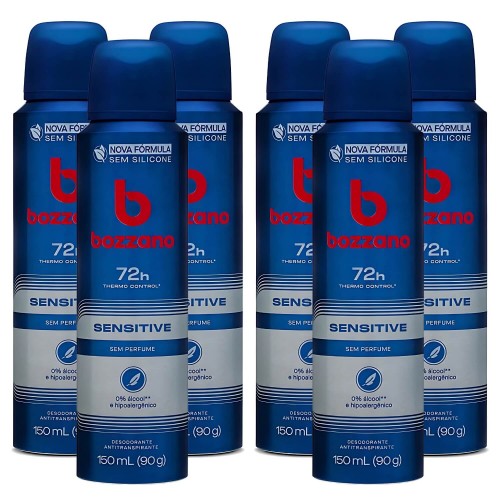 Desodorante Antitranspirante Aerosol Bozzano Sensitive - 6 Un