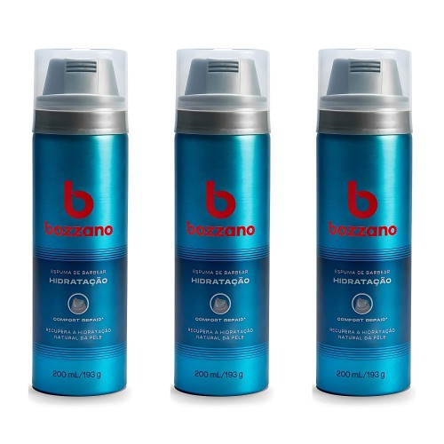 Espuma de Barbear Bozzano Hidratação 200ml 193g - 3 unidades