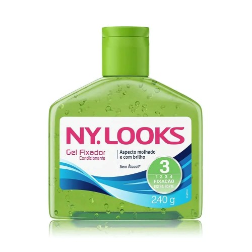 Gel Fixador Para Cabelo NYLooks Fix 3 Verde 240g Extra Forte