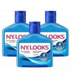 Gel Fixador Para Cabelo NYLooks Fix 4 Azul 240g - 3 unidades