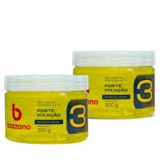 Gel Fixador para Cabelo Bozzano Fixação Forte Fator 3 300g - 2 unidades