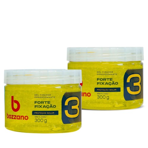 Gel Fixador para Cabelo Bozzano Fixação Forte Fator 3 300g - 2 unidades