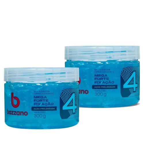 Gel Fixador para cabelo Bozzano Fixação Forte Fator 4 300g - 2 unidades