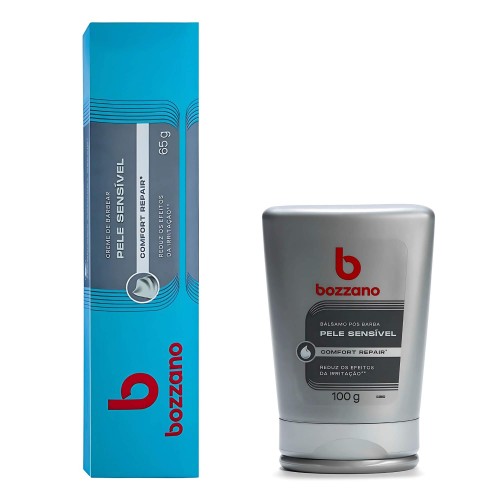 Creme de Barbear e Pós Barba Bozzano Pele Sensível