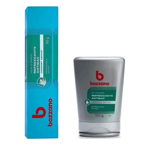 Kit Creme de Barbear e Gel Pós Barba Bozzano Refrescante
