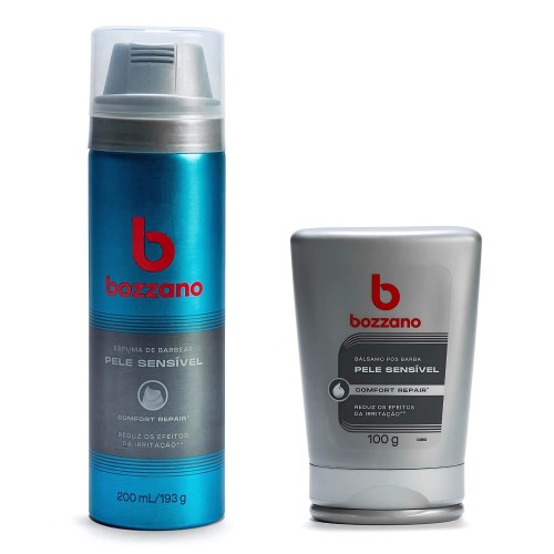 Espuma de Barbear e Pós Barba Bozzano Pele Sensível