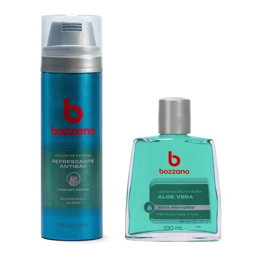 Espuma de Barbear e Loção Pós Barba Bozzano Aloe Vera