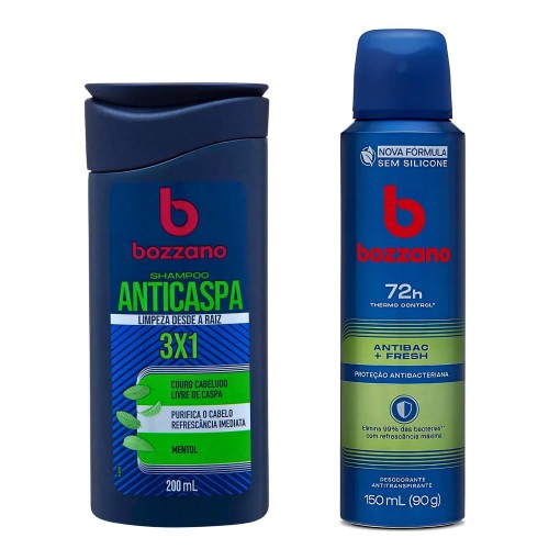 Kit Shampoo Anticaspa Bozzano e Desodorante Antibac Fresh
