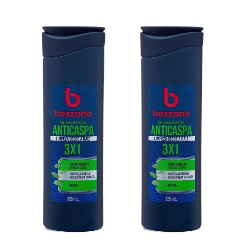 Shampoo Anticaspa 3x1 Bozzano 325ml - 2 unidades