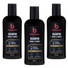 Shampoo para Barba Cabelo e Bigode Bozzano 200ml - 3 unidades