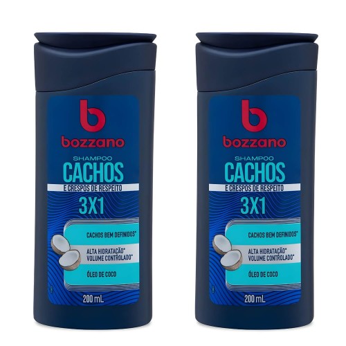 Shampoo para cabelo Cachos e Crespos 3x1 Bozzano 200ml - 2un