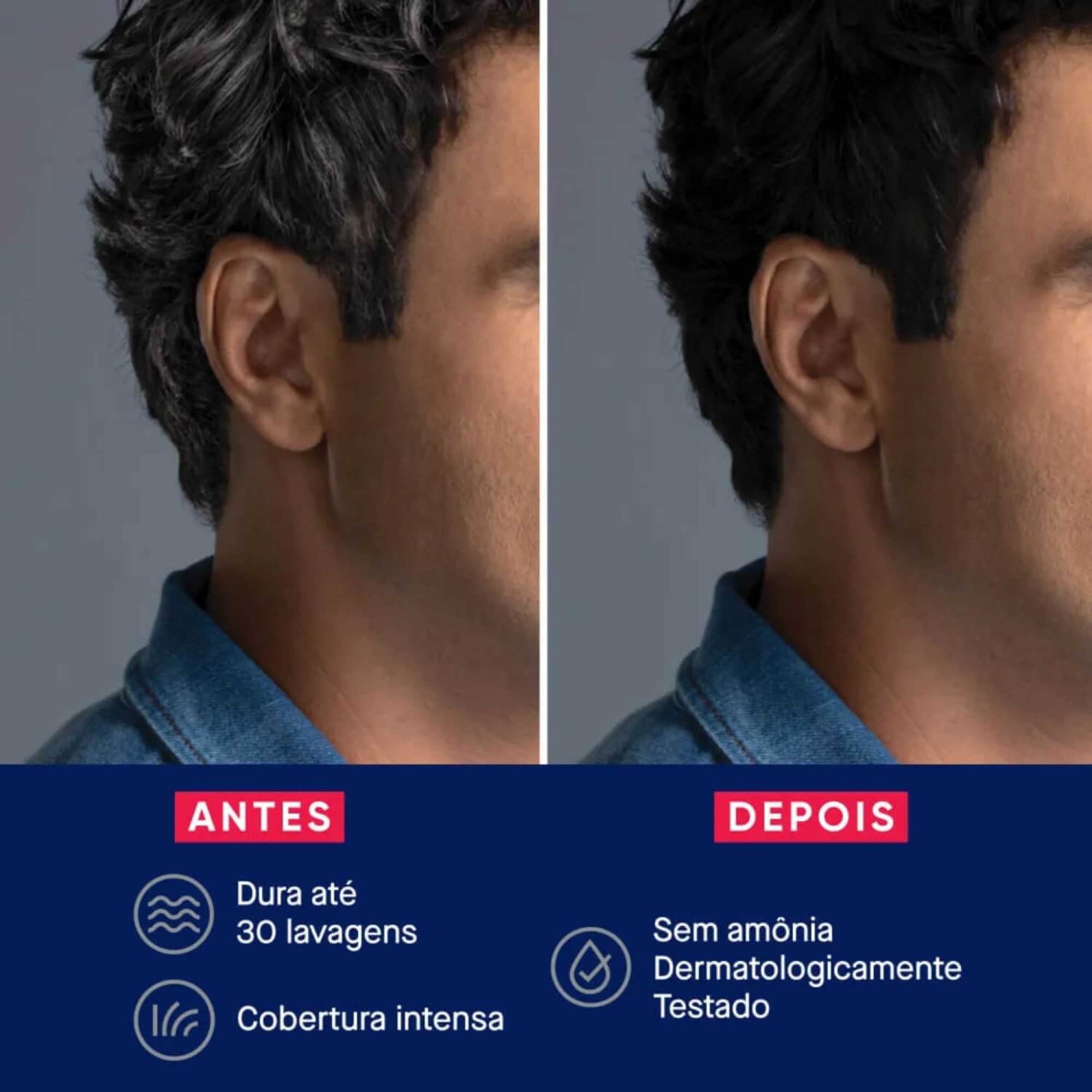 Tonalizante Barba e Cabelo Biocolor Homem 3 em 1 Bozzano Castanho Escuro Tonalizante Barba e Cabelo Biocolor Homem 3 em 1 Bozzano Castanho Escuro