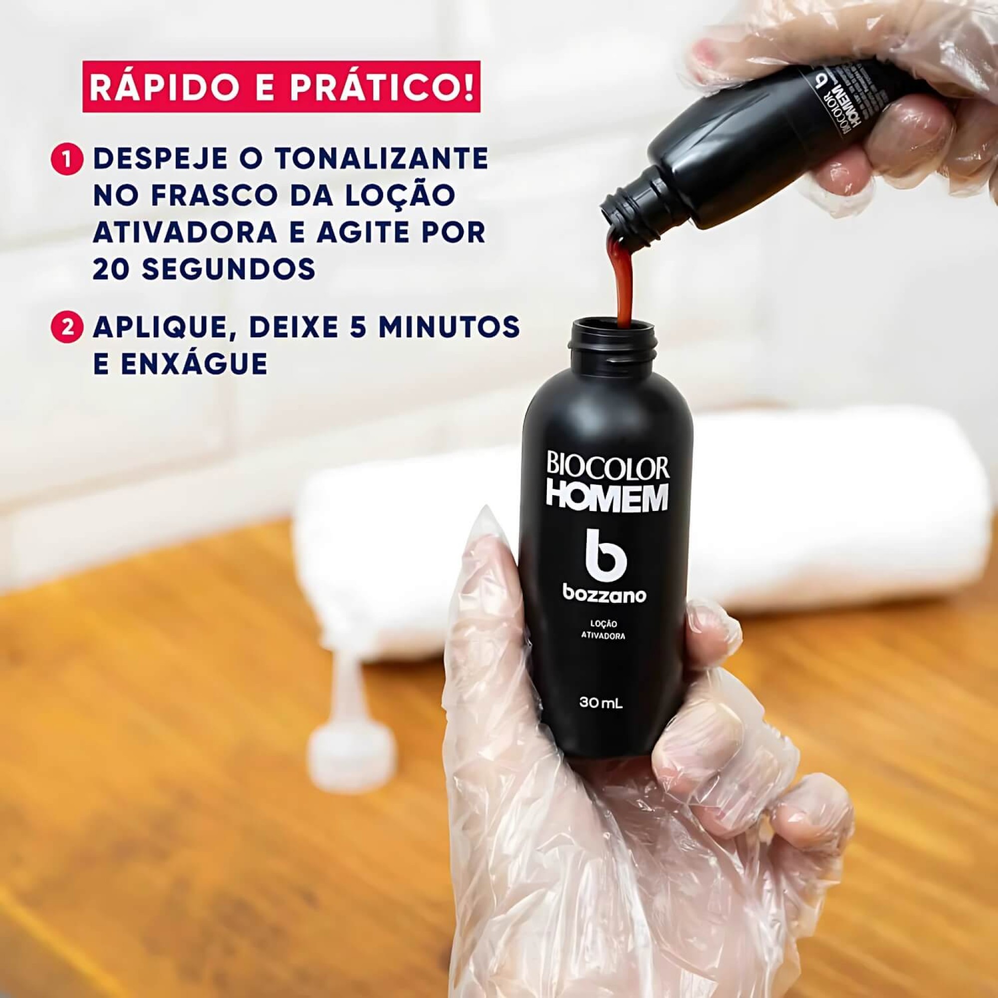 Tonalizante Barba e Cabelo Biocolor Homem 3 em 1 Bozzano Castanho Escuro Tonalizante Barba e Cabelo Biocolor Homem 3 em 1 Bozzano Castanho Escuro