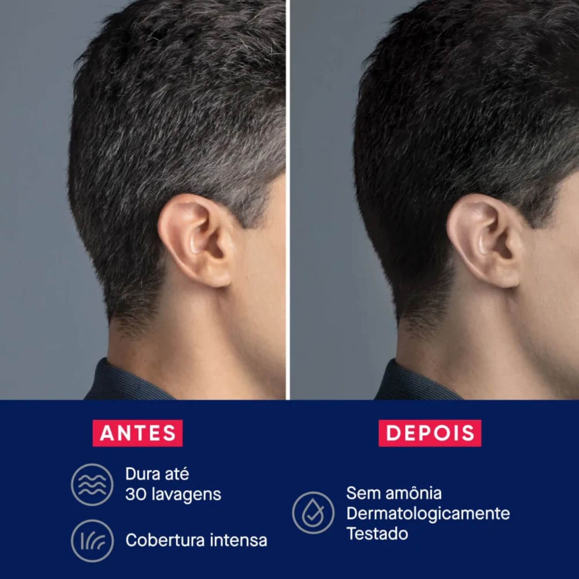 Tonalizante Barba e Cabelo Biocolor Homem 3 em 1 Bozzano Castanho Médio