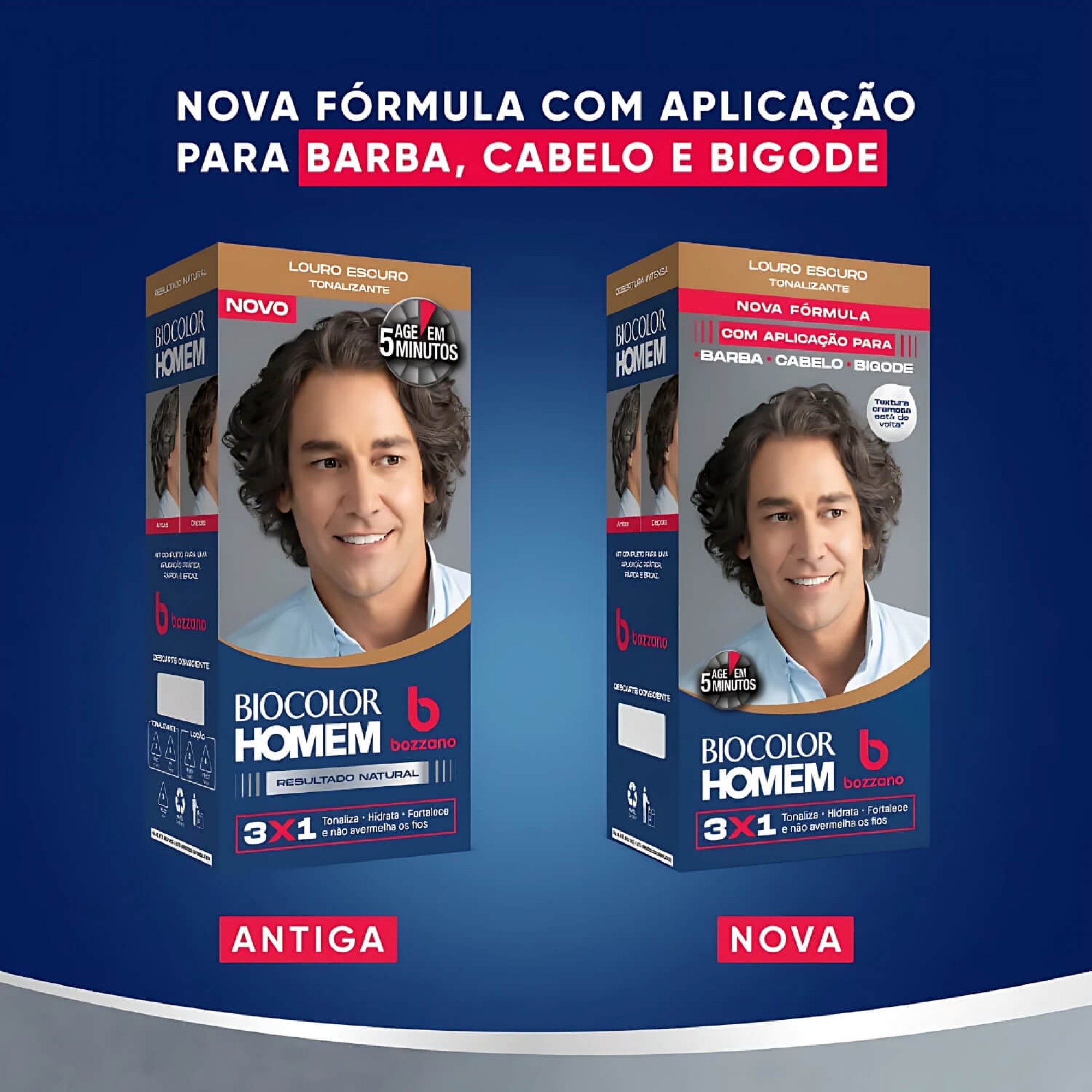 Tonalizante Barba e Cabelo Biocolor Homem 3 em 1 Bozzano Louro Escuro Tonalizante Barba e Cabelo Biocolor Homem 3 em 1 Bozzano Louro Escuro