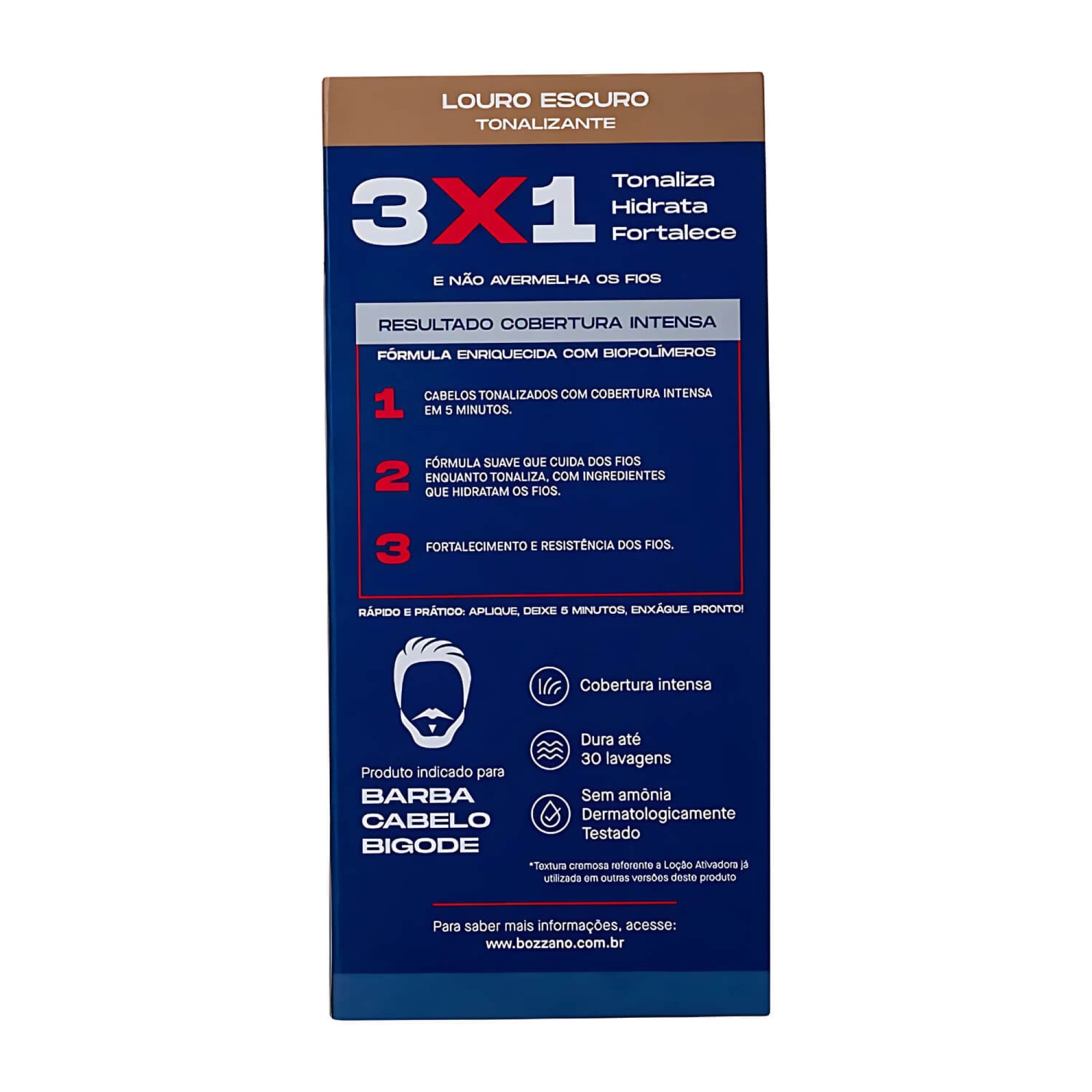 Tonalizante Barba e Cabelo Biocolor Homem 3 em 1 Bozzano Louro Escuro Tonalizante Barba e Cabelo Biocolor Homem 3 em 1 Bozzano Louro Escuro