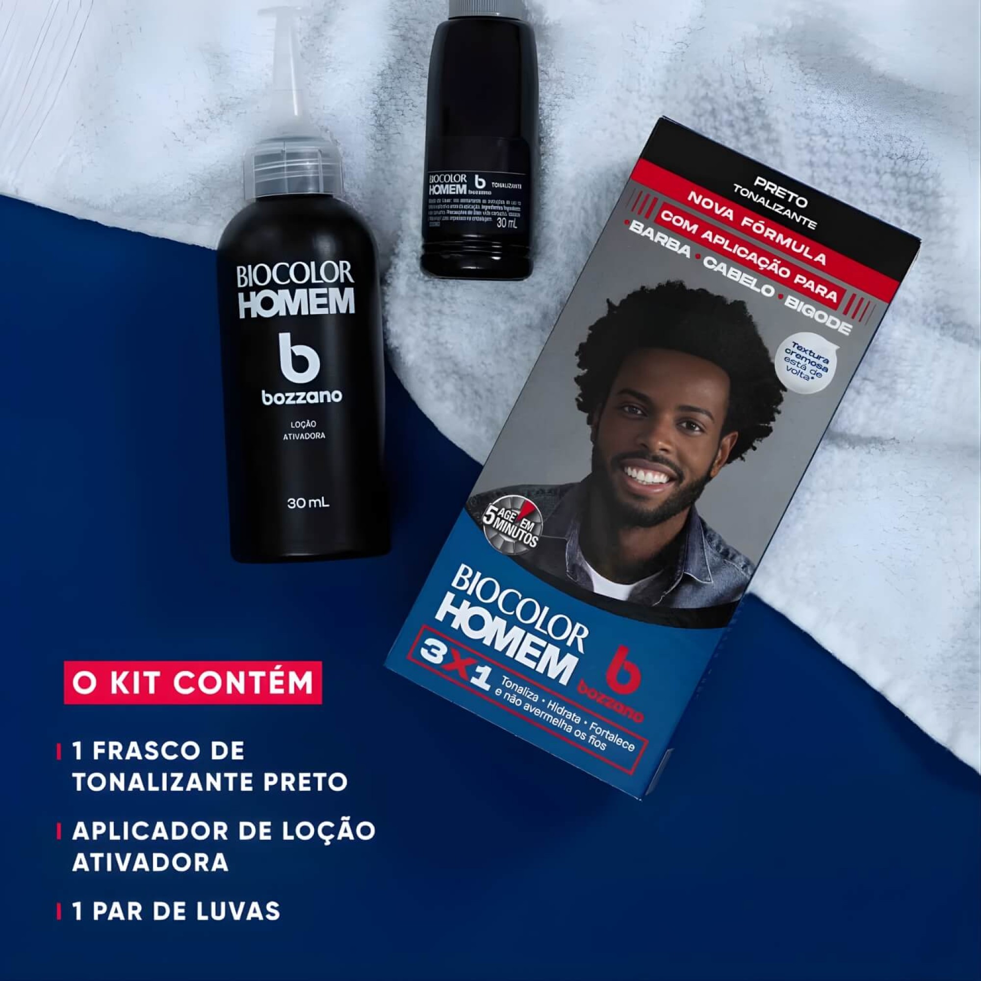 Tonalizante Biocolor Homem 3x1 Bozzano Preto Tonalizante Biocolor Homem 3x1 Bozzano Preto