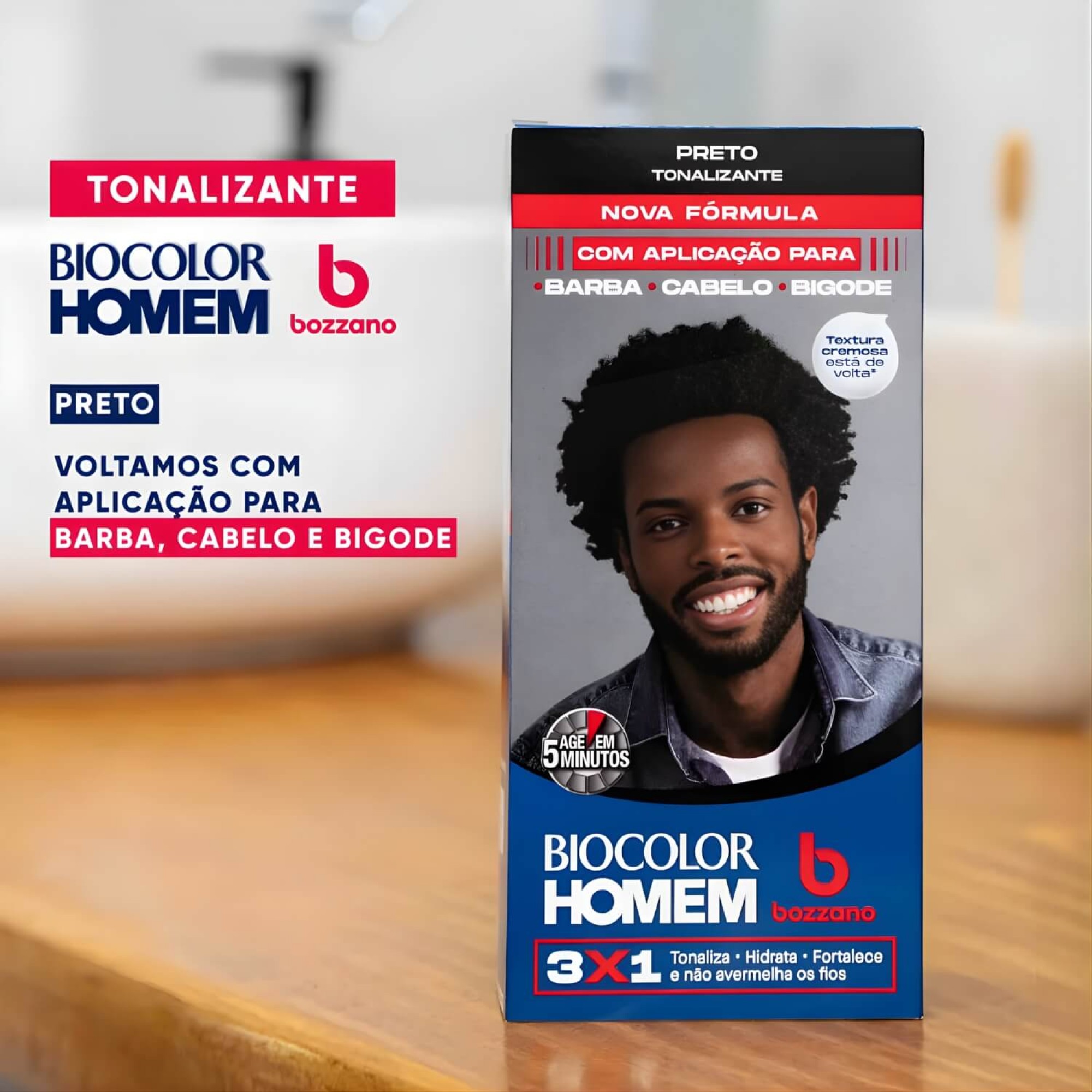 Tonalizante Biocolor Homem 3x1 Bozzano Preto Tonalizante Biocolor Homem 3x1 Bozzano Preto